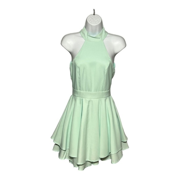 Lulus Bring on the Sunshine Halter Dress Romantic Coquette Rehearsal Mini - Picture 1 of 9